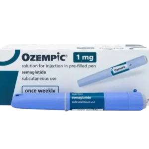 Ozempic 1 mg semaglutide injection pen with teal cap on white background